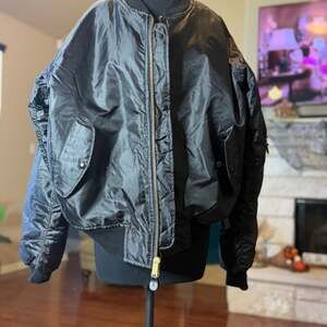 MA-1 Flight Jacket Reversible Black Orange Military Bomber